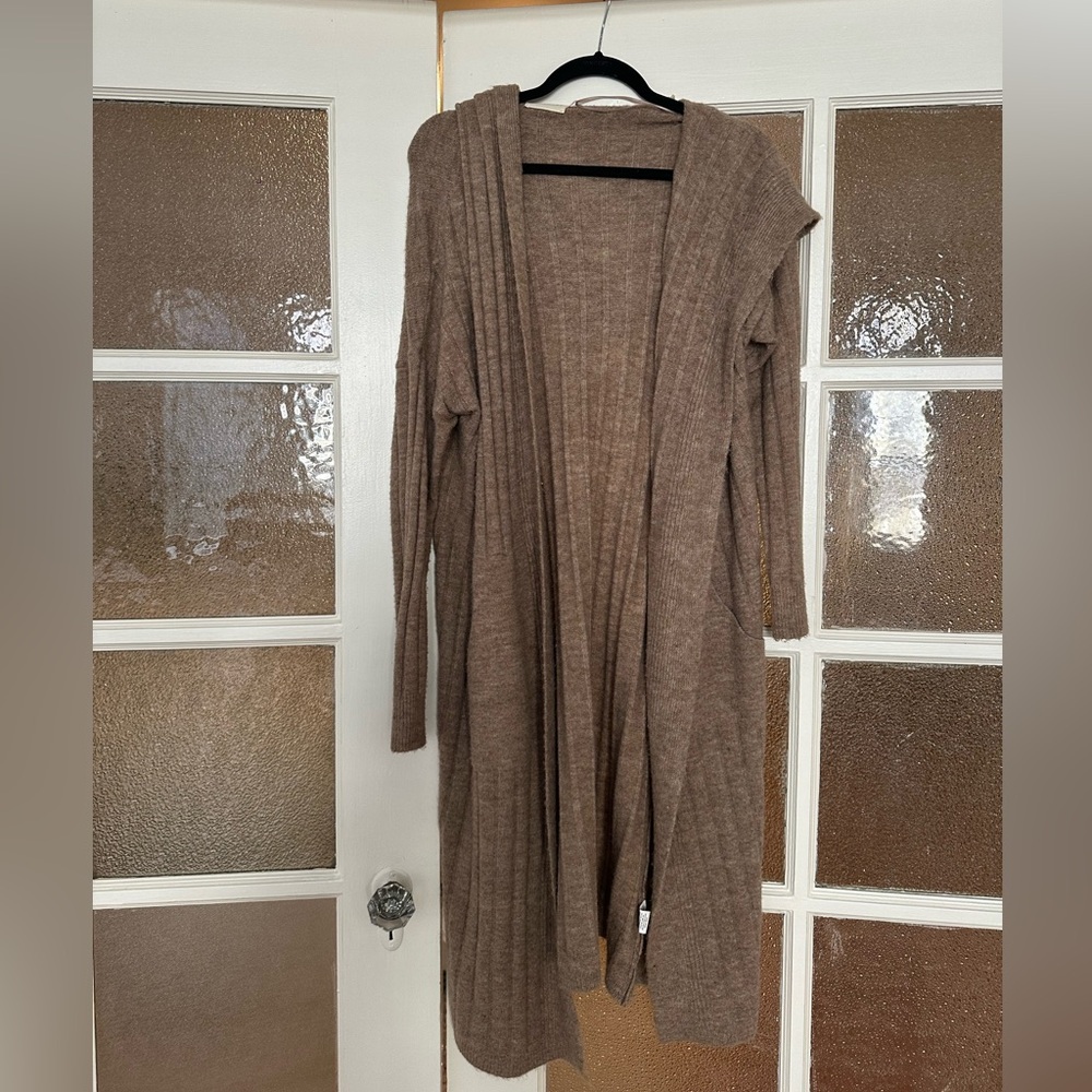 Long Cardigan Sweater with Hood
